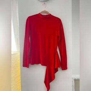 *NWOT* LEITH Red Asymmetric Top M